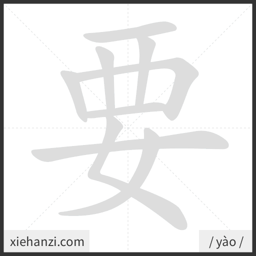 Ảnh động thứ tự nét chữ 要 - cách viết từng nét