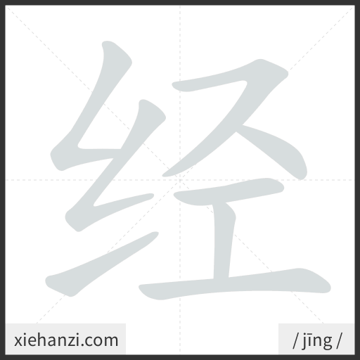 Ảnh động thứ tự nét chữ 经 - cách viết từng nét