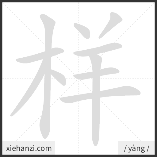Ảnh động thứ tự nét chữ 样 - cách viết từng nét
