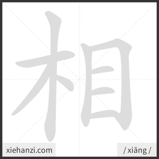 Ảnh động thứ tự nét chữ 相 - cách viết từng nét
