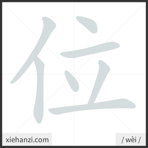 Ảnh động thứ tự nét chữ 位 - cách viết từng nét