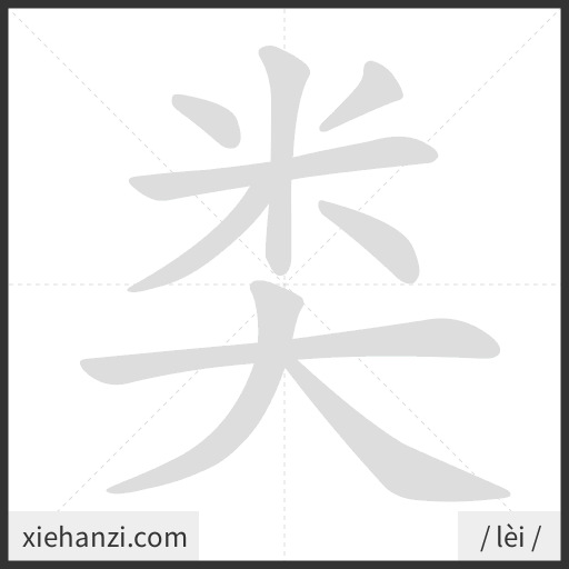 Ảnh động thứ tự nét chữ 类 — cách viết từng nét