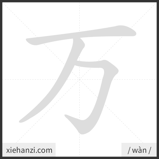 Ảnh động thứ tự nét chữ 万 - cách viết từng nét