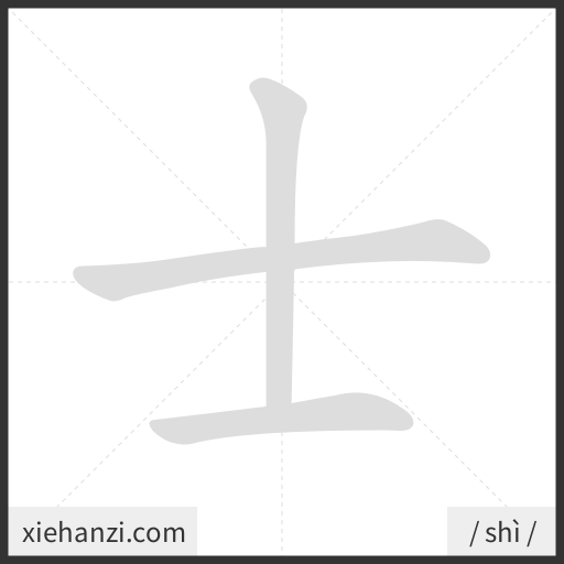 Ảnh động thứ tự nét chữ 士 - cách viết từng nét