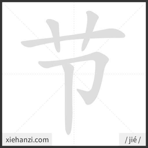 Ảnh động thứ tự nét chữ 节 - cách viết từng nét