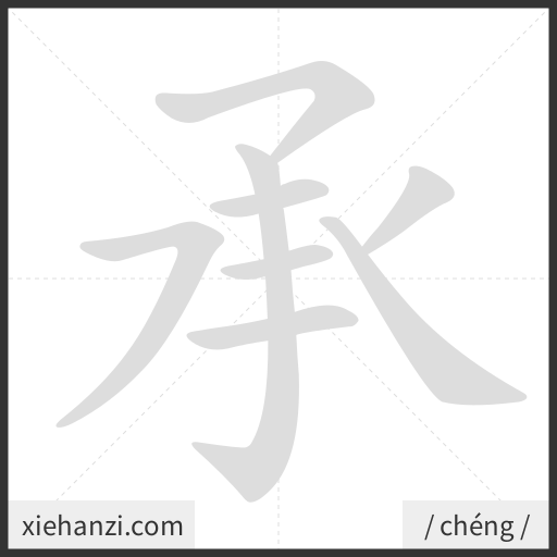 Ảnh động thứ tự nét chữ 承 - cách viết từng nét