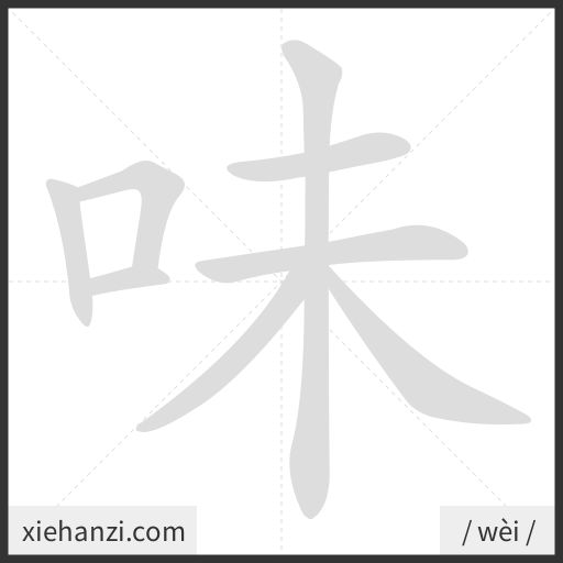 Ảnh động thứ tự nét chữ 味 - cách viết từng nét
