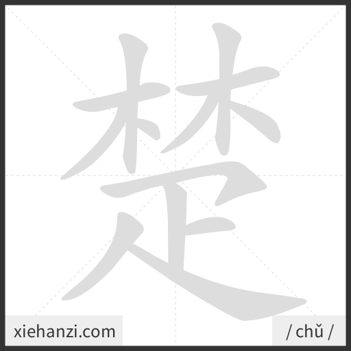 Ảnh động thứ tự nét chữ 楚 - cách viết từng nét