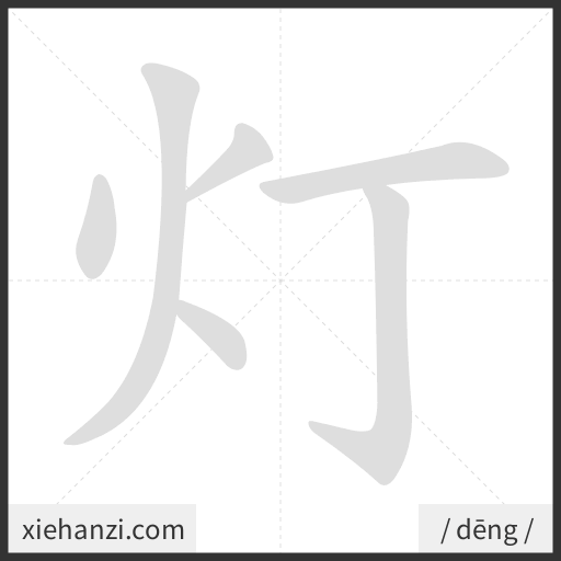 Ảnh động thứ tự nét chữ 灯 - cách viết từng nét