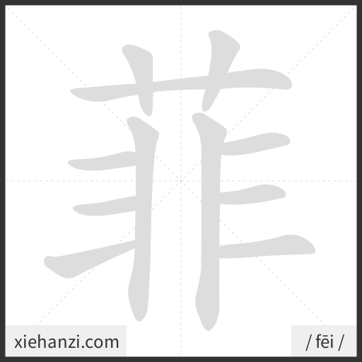Ảnh động thứ tự nét chữ 菲 - cách viết từng nét