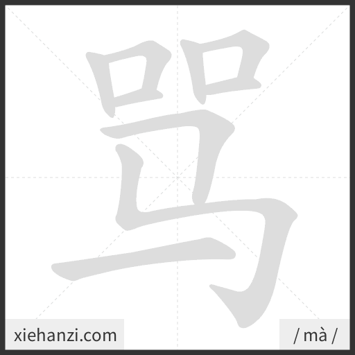 Ảnh động thứ tự nét chữ 骂 - cách viết từng nét