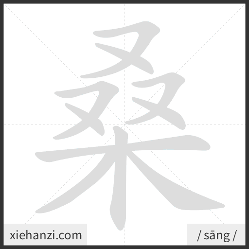 Ảnh động thứ tự nét chữ 桑 - cách viết từng nét