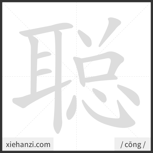 Ảnh động thứ tự nét chữ 聪 - cách viết từng nét