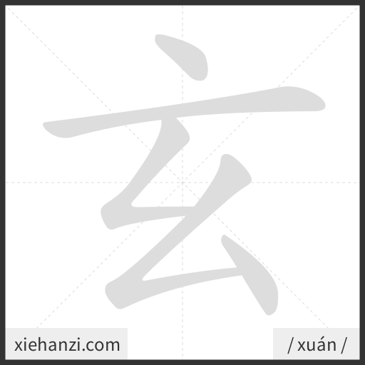 Ảnh động thứ tự nét chữ 玄 - cách viết từng nét