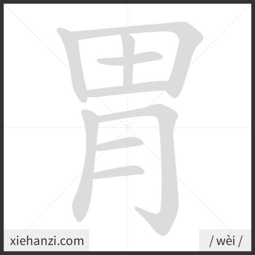 Ảnh động thứ tự nét chữ 胃 - cách viết từng nét