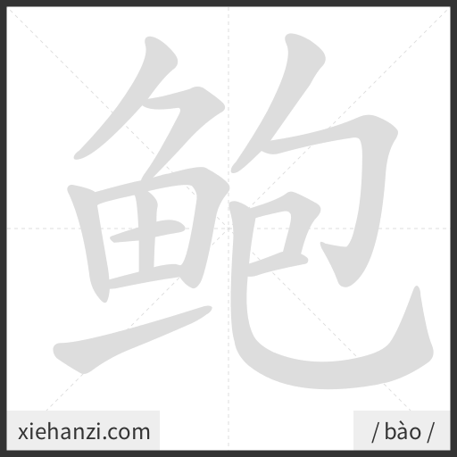Ảnh động thứ tự nét chữ 鲍 - cách viết từng nét