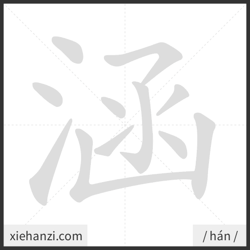Ảnh động thứ tự nét chữ 涵 - cách viết từng nét