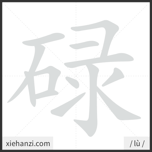 Ảnh động thứ tự nét chữ 碌 - cách viết từng nét