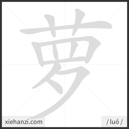Ảnh động thứ tự nét chữ 萝 - cách viết từng nét