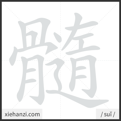 Ảnh động thứ tự nét chữ 髓 - cách viết từng nét