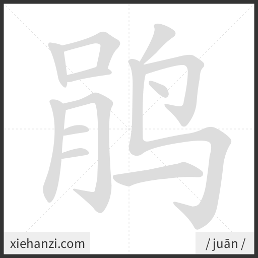 Ảnh động thứ tự nét chữ 鹃 - cách viết từng nét