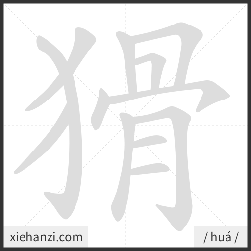 Ảnh động thứ tự nét chữ 猾 - cách viết từng nét