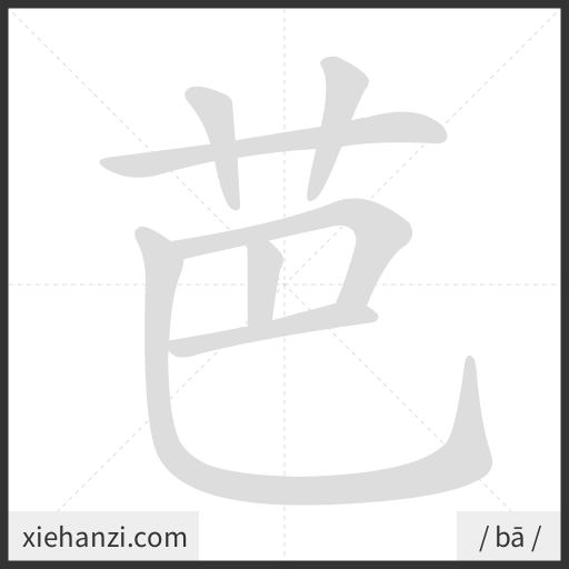 Ảnh động thứ tự nét chữ 芭 - cách viết từng nét