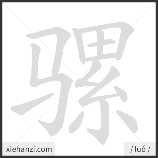 Ảnh động thứ tự nét chữ 骡 - cách viết từng nét