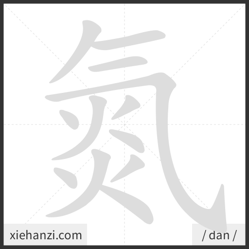 Ảnh động thứ tự nét chữ 氮 - cách viết từng nét