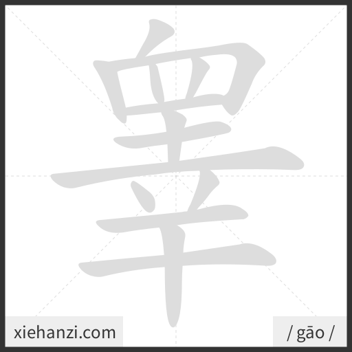 Ảnh động thứ tự nét chữ 睾 - cách viết từng nét