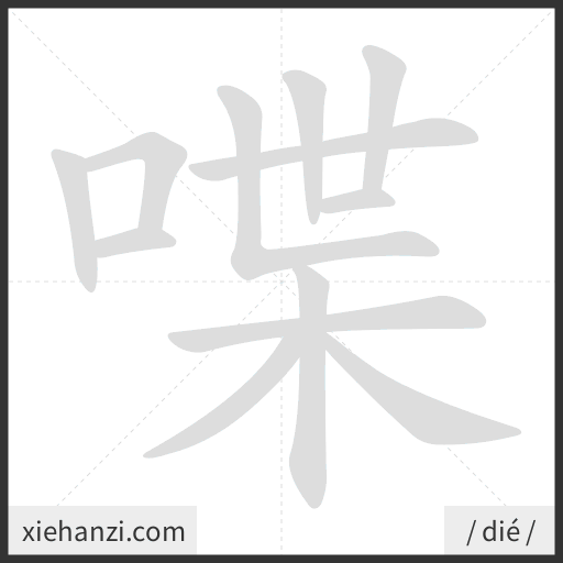 Ảnh động thứ tự nét chữ 喋 - cách viết từng nét