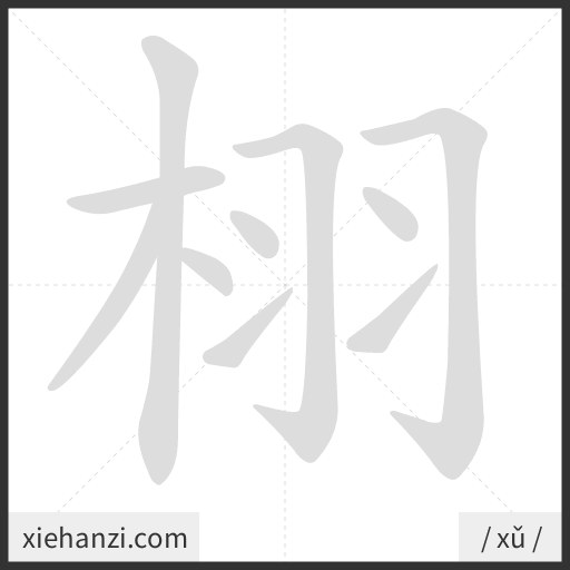 Ảnh động thứ tự nét chữ 栩 - cách viết từng nét