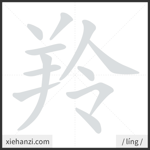 Ảnh động thứ tự nét chữ 羚 - cách viết từng nét