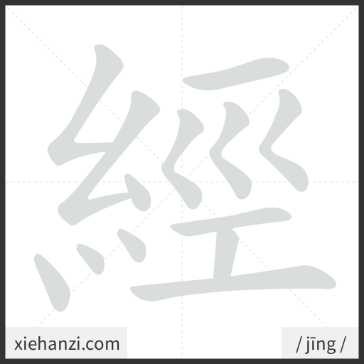 Ảnh động thứ tự nét chữ 經 - cách viết từng nét