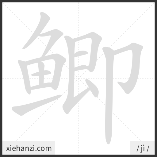 Ảnh động thứ tự nét chữ 鲫 - cách viết từng nét