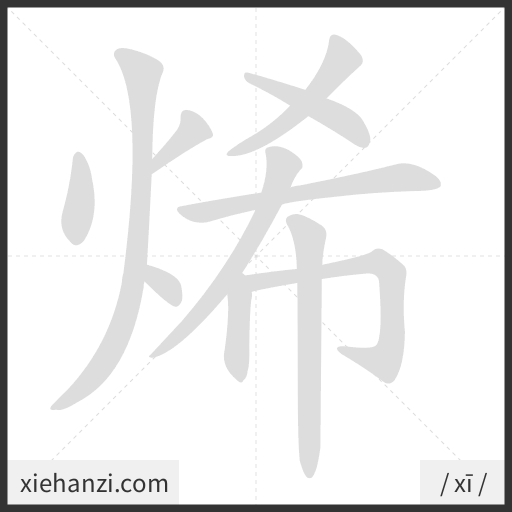 Ảnh động thứ tự nét chữ 烯 - cách viết từng nét