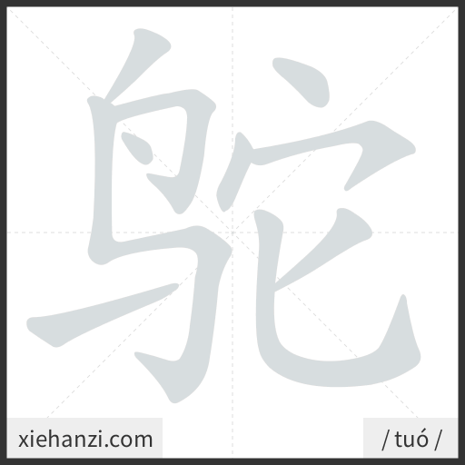 Ảnh động thứ tự nét chữ 鸵 — cách viết từng nét