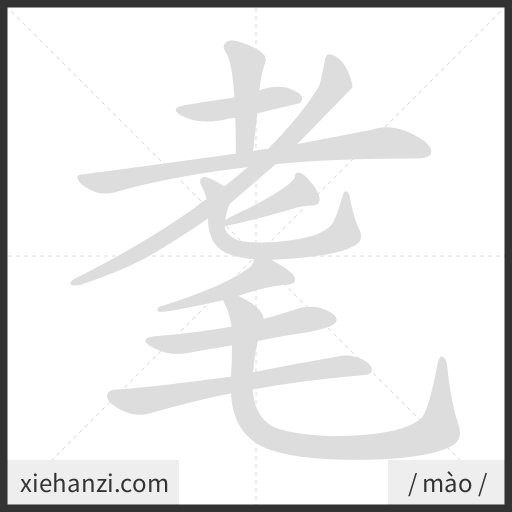 Ảnh động thứ tự nét chữ 耄 - cách viết từng nét