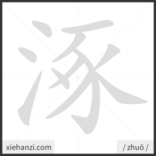 Ảnh động thứ tự nét chữ 涿 - cách viết từng nét