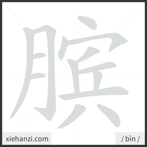 Ảnh động thứ tự nét chữ 膑 - cách viết từng nét