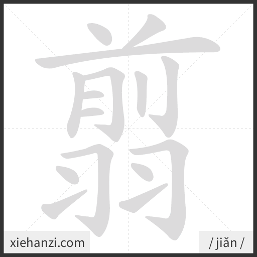 Ảnh động thứ tự nét chữ 翦 - cách viết từng nét