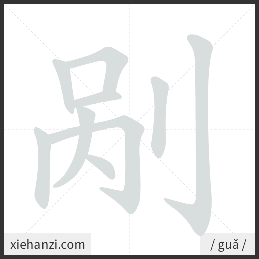 Ảnh động thứ tự nét chữ 剐 - cách viết từng nét