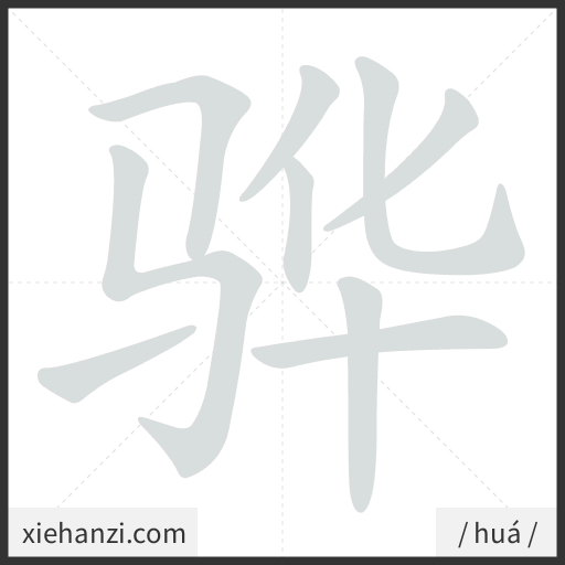 Ảnh động thứ tự nét chữ 骅 — cách viết từng nét