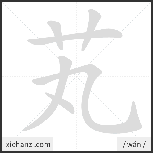 Ảnh động thứ tự nét chữ 芄 - cách viết từng nét