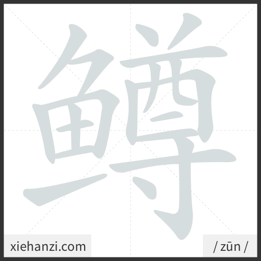Ảnh động thứ tự nét chữ 鳟 - cách viết từng nét