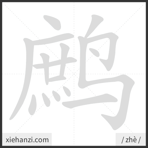 Ảnh động thứ tự nét chữ 鹧 - cách viết từng nét