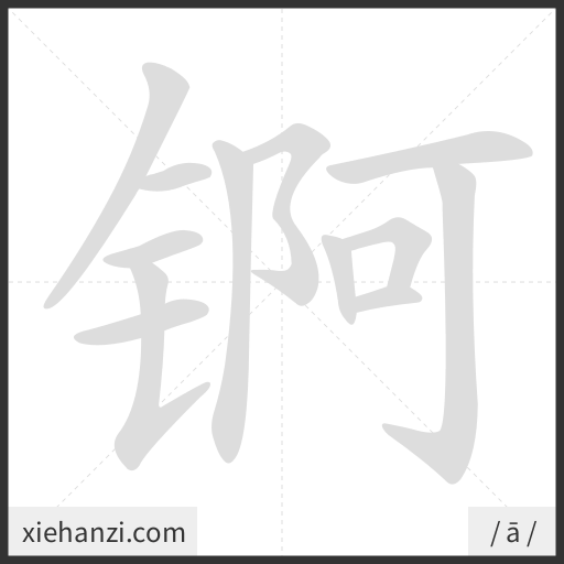 Ảnh động thứ tự nét chữ 锕 - cách viết từng nét