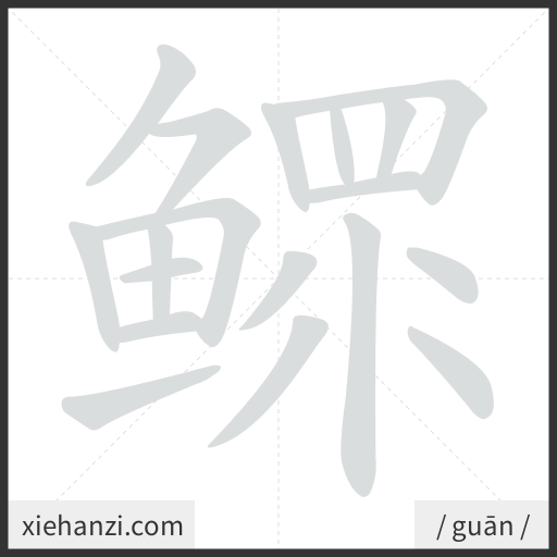 Ảnh động thứ tự nét chữ 鳏 - cách viết từng nét