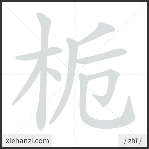 Ảnh động thứ tự nét chữ 栀 - cách viết từng nét