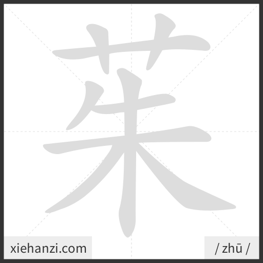 Ảnh động thứ tự nét chữ 茱 - cách viết từng nét